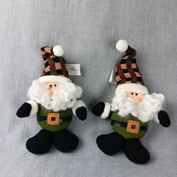 Mountain View Christmas Ornaments Decor Rustic Country Stuffed Santa Snowman - Picture 2 of 10